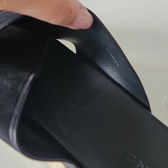 VINCE | Villaire Crisscross Suede Espadrille Slide Sandals Black Sz 10M - Picture 5 of 6
